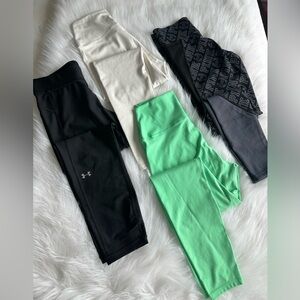 Women’s set Black Leggings Mint and Cream Activewear Bundle Sz L/XL